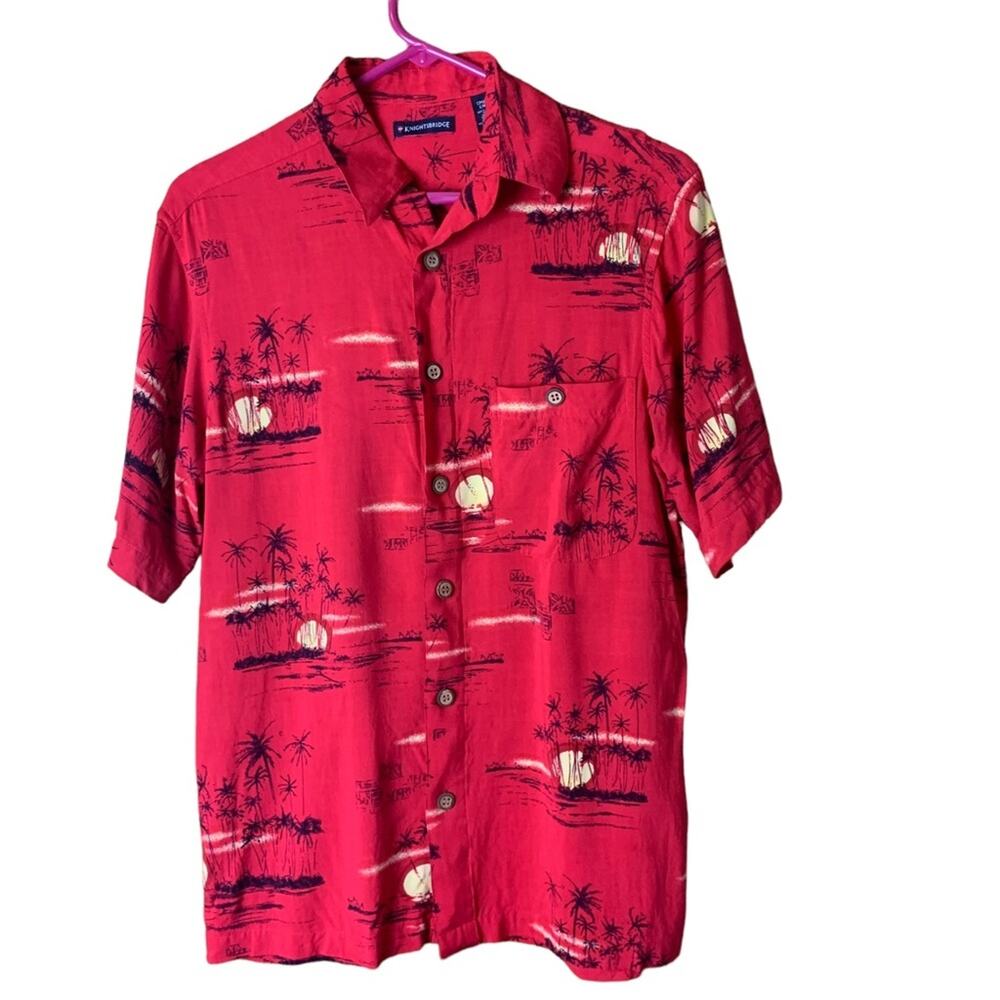 Knightsbridge Mens Hawaiian Button Down Shirt Small Rayon VACATION Tropical